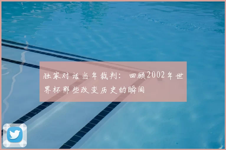 独家对话当年裁判：回顾2002年世界杯那些改变历史的瞬间